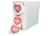 Fijne Valentijn stickers hart 35x31mm - 250/rol | Etikon
