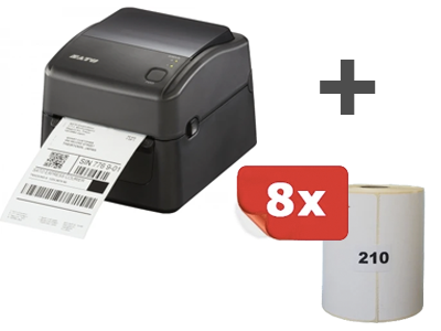 Starterspakket verzendetiketten 8 rol 102x210 + printer | Etikon