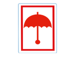 Waarschuwingsetiket paraplu rood - 500/rol | Etikon